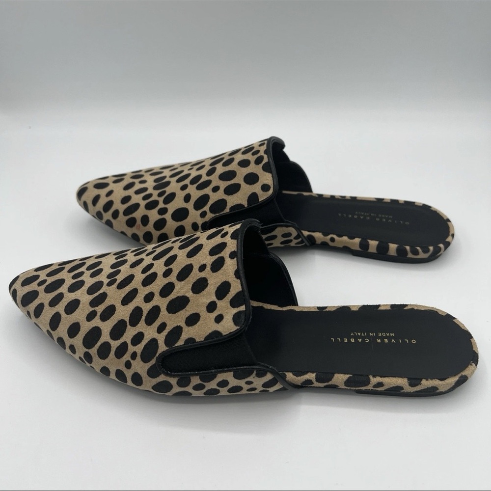 Oliver Cabell Women's Dream Mule Flats‎ Suede Leopard Shoes Size EU 39 US 9